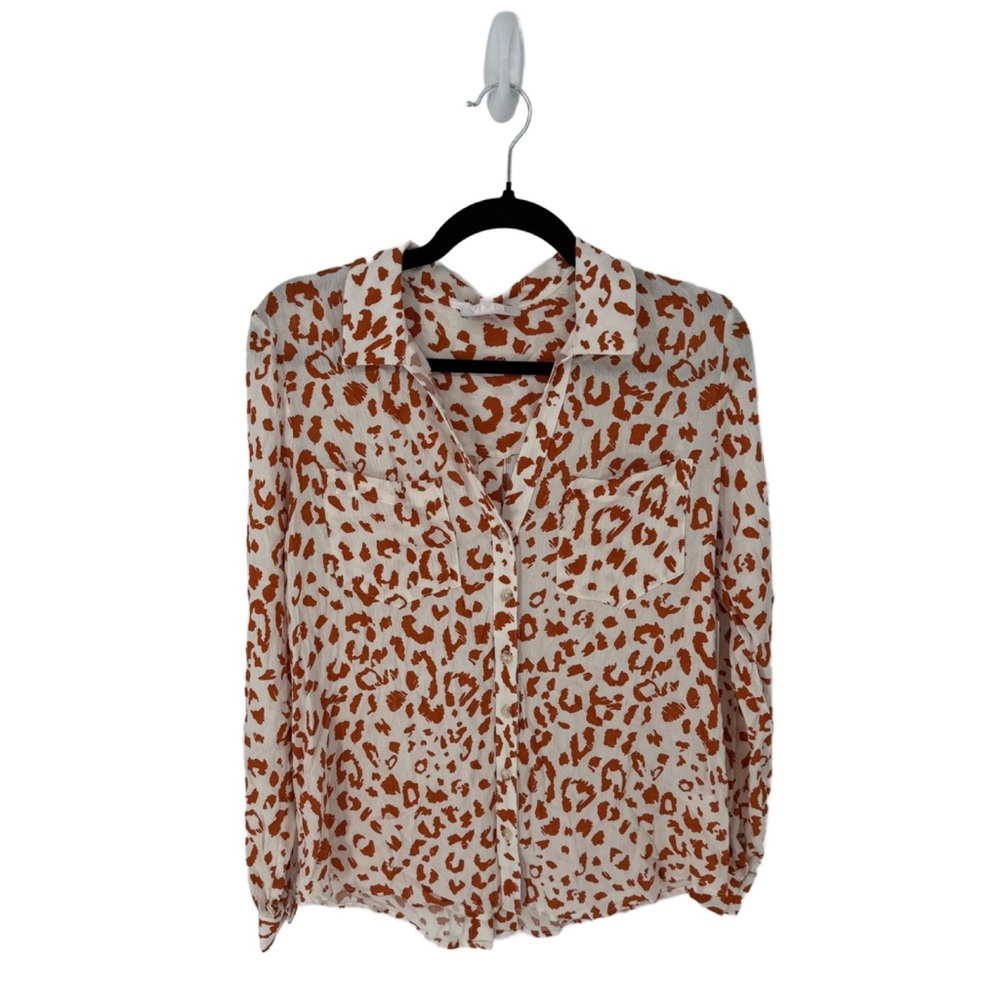 Vixbe Leopard Print Button-Up Blouse Rust S‎ $39
